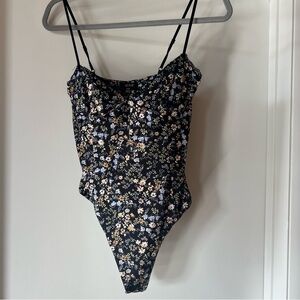 AFRM Black Floral Bodysuit